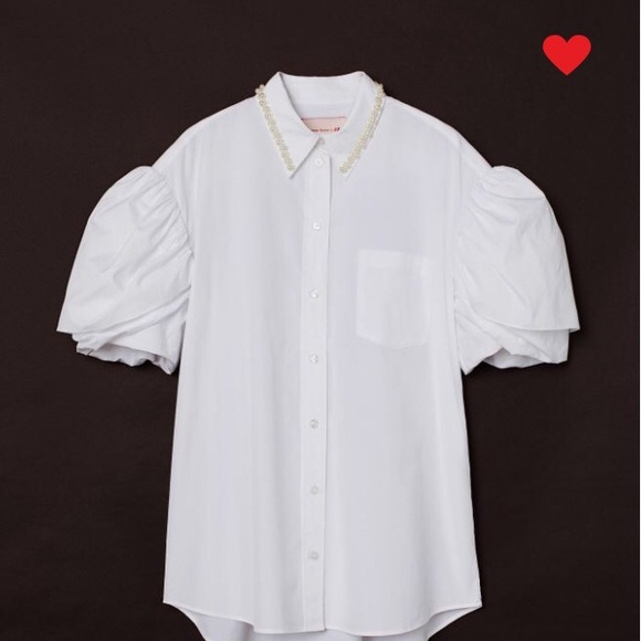 Simone Rocha x H&M Oversized cotton shirt, pearls - Picture 2 of 3
